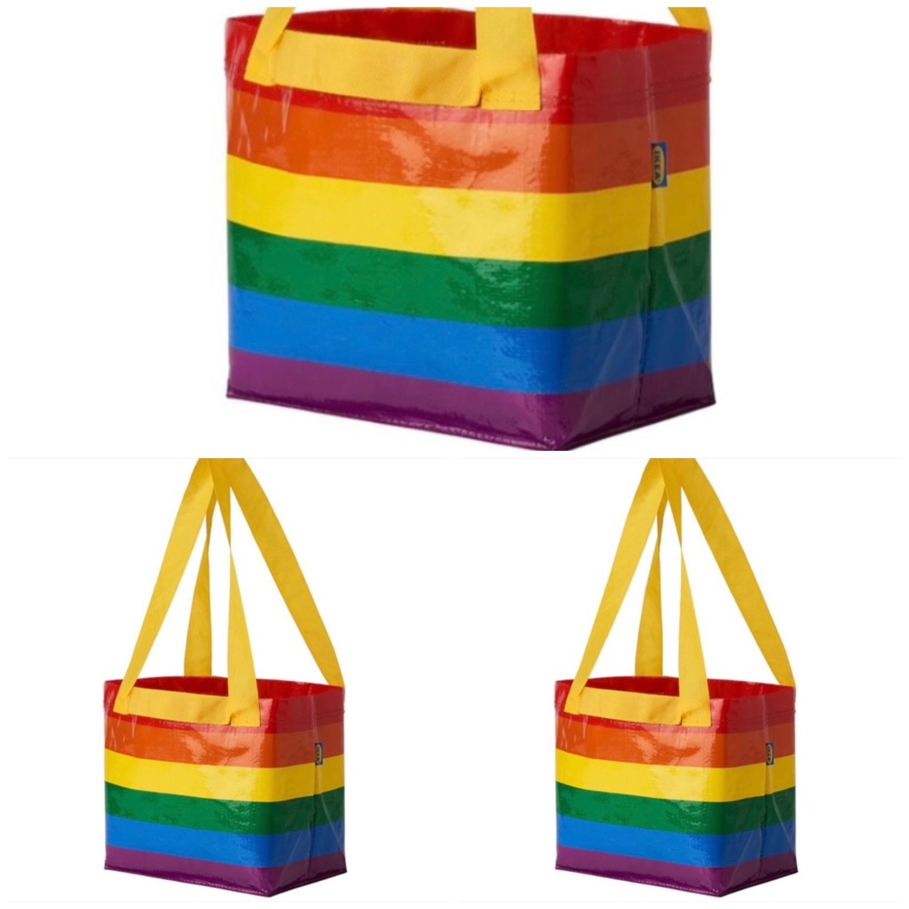 Three Multicolored Striped Pride Shopping 🛍 Bags